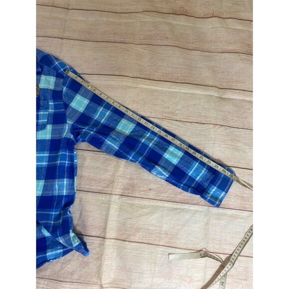 ET X Cakeworthy Unisex Blue Button Front Long Sleeve Shirt - XL - Picture 11 of 12